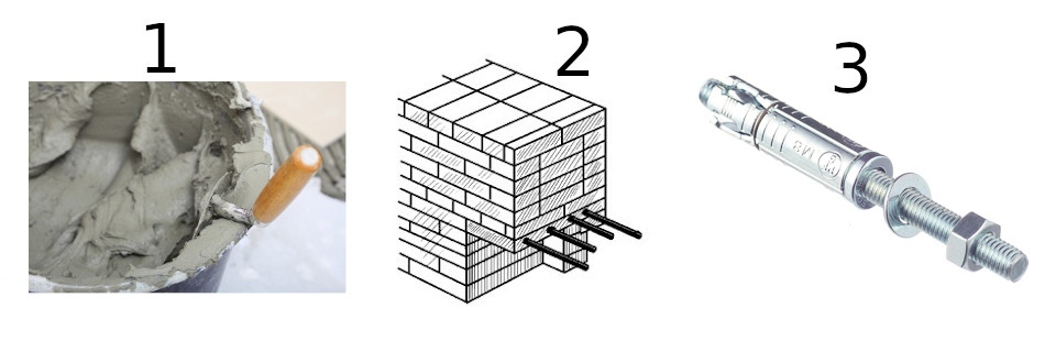 Затирка, арматура, анкеры для дымохода