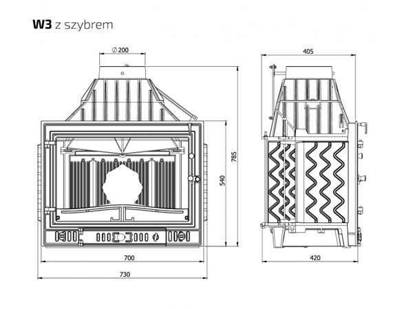 Габариты Kawmet W3