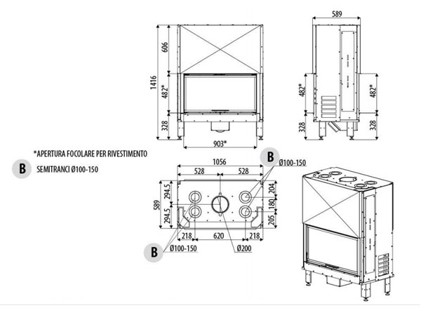 Габариты MCZ Plasma 95B Wood