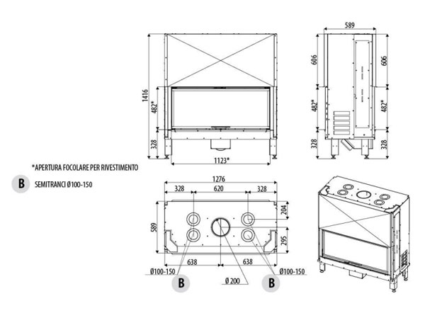 Габариты MCZ Plasma 115B Wood