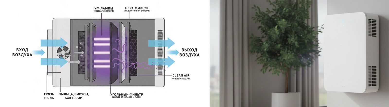 Принцип работы ультрафиолетового очистителя воздуха Принцип работы ультрафиолетового очистителя воздуха