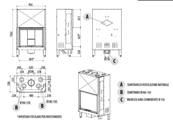 Габариты MCZ Plasma 85 Wood Габариты MCZ Plasma 85 Wood