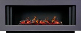 Каминокомплект Line SFT Серый графит с черным с очагом Royal Flame Design L1000RF 3D PS/LOG