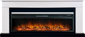 Каминокомплект Bergen 60 (Разборный) Белый с черным с очагом Royal Flame Vision 60 LOG LED