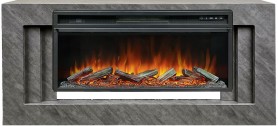 Каминокомплект Line 42 Concrete (Разборный) Серый бетон с очагом Royal Flame Vision 42 LOG LED