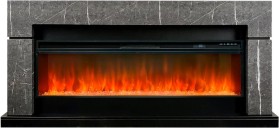 Каминокомплект Lindos Серый мрамор (линейный) с очагом Royal Flame Vision 60 LED
