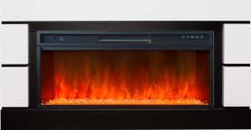 Каминокомплект Modern Белый с черным (Глубина 300 мм) с очагом Royal Flame Vision 42 LED
