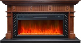 Каминокомплект Carlyle Орех с черным с очагом Royal Flame Vision 42 LED