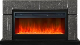 Каминокомплект Lindos Серый мрамор (Ширина 1470мм) с очагом Royal Flame Vision 42 LED