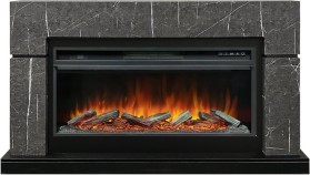 Каминокомплект Lindos Серый мрамор (Ширина 1470мм) с очагом Royal Flame Vision 42 LOG LED