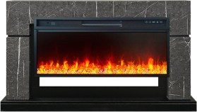 Каминокомплект Lindos V42 SFT (Разборный) Серый мрамор (Ширина 1470мм) с очагом Royal Flame Vision 42 LED