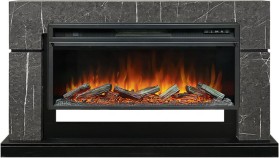 Каминокомплект Lindos V42 SFT (Разборный) Серый мрамор (Ширина 1470мм) с очагом Royal Flame Vision 42 LOG LED