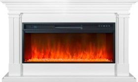 Каминокомплект Lyon  Белый ( Ширина 1440 мм) с очагом Royal Flame Vision 42 LED
