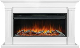 Каминокомплект Lyon  Белый ( Ширина 1440 мм) с очагом Royal Flame Vision 42 LOG LED