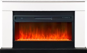 Каминокомплект Bergen (Разборный) Белый с черным (Ширина 1370 мм) с очагом Royal Flame Vision 42 LED