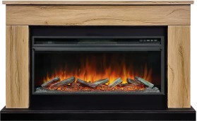 Каминокомплект Bergen (Разборный) Дуб галифакс (Ширина 1370 мм) с очагом Royal Flame Vision 42 LOG LED