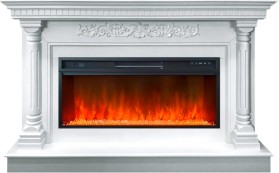 Каминокомплект Sicilia Белый (Ширина 1530мм) с очагом Royal Flame Vision 42 LED