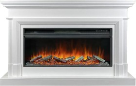 Каминокомплект Coventry Белый (Ширина 1400 мм) с очагом Royal Flame Vision 42 LOG LED