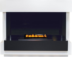 Каминокомплект Cube Белый с черным с очагом Cassette 400 LNH-INT PS без дров  Dimplex Opti-myst