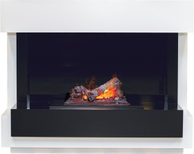 Каминокомплект Cube Белый с черным с очагом Cassette 400 NH  Dimplex Opti-myst