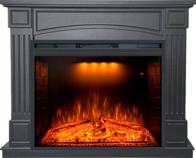 Каминокомплект Boston Серый графит с очагом Royal Flame Emerald 28