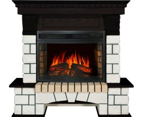 Каминокомплект Pierre Luxe Белый / Венге с очагом Royal Flame Dioramic 25 LED FX