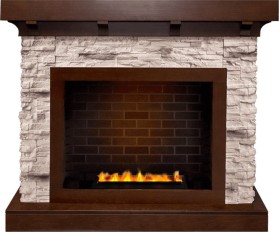 Каминокомплект Chalet Темный дуб/Сланец с очагом Cassette 400 LNH-INT PS без дров  Dimplex Opti-myst