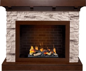 Каминокомплект Chalet Темный дуб/Сланец с очагом Cassette 400 LNH-INT (с дровами)  Dimplex Opti-myst