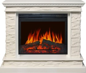 Каминокомплект Calgary Белый / Сланец белый с очагом Royal Flame Jupiter FX New