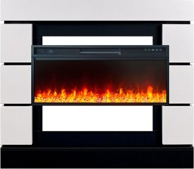 Каминокомплект Modern CRM (Разборный) Белый с черным с очагом Royal Flame Vision 42 LED