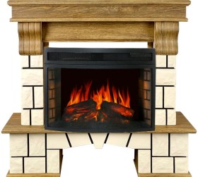 Каминокомплект Porto (Разборный) Натуральный дуб с очагом Royal Flame Dioramic 25 LED FX