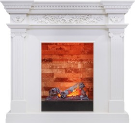 Каминокомплект Amalfi Белый дуб с очагом Cassette 400 NH  Dimplex Opti-myst