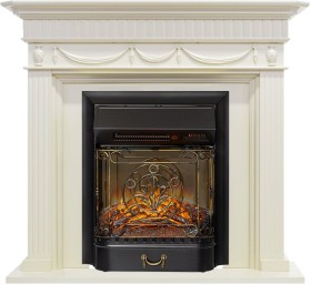 Каминокомплект Corfu Слоновая кость с очагом Royal Flame Majestic FX Black RC