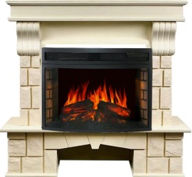 Каминокомплект Porto (Разборный) Слоновая кость с очагом Royal Flame Dioramic 25 LED FX