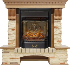 Каминокомплект Pierre Luxe Дуб / Сланец с очагом Royal Flame Majestic FX Black RC
