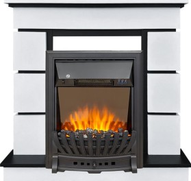 Каминокомплект Modern (Разборный) Белый с черным с очагом Royal Flame Aspen Black