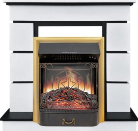 Каминокомплект Modern (Разборный) Белый с черным с очагом Royal Flame Majestic FX Brass