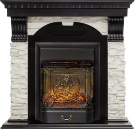 Каминокомплект Dublin Венге / Сланец белый с очагом Royal Flame Majestic FX Black RC