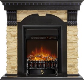 Каминокомплект Dublin Венге / Сланец с очагом Royal Flame Fobos FXM Black RC