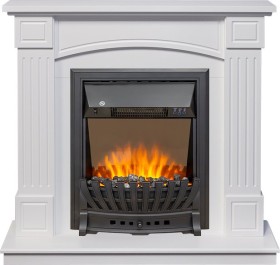 Каминокомплект Boston Белый (Высота 925см) с очагом Royal Flame Aspen Black