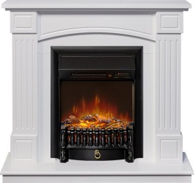 Каминокомплект Boston Белый (Высота 925см) с очагом Royal Flame Fobos FXM Black RC