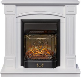 Каминокомплект Boston Белый (Высота 925см) с очагом Royal Flame Majestic FX Black RC