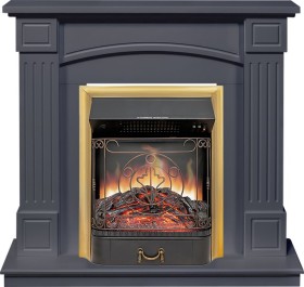Каминокомплект Boston Серый графит (Высота 925см) с очагом Royal Flame Majestic FX Brass