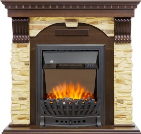 Каминокомплект Dublin Темный дуб / Сланец с очагом Royal Flame Aspen Black