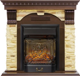 Каминокомплект Dublin Темный дуб / Сланец с очагом Royal Flame Majestic FX Black RC