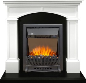 Каминокомплект Langford Белый с черным с очагом Royal Flame Aspen Black