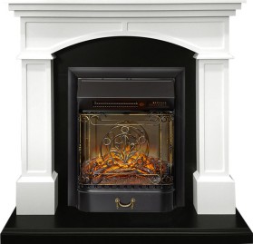 Каминокомплект Langford Белый с черным с очагом Royal Flame Majestic FX Black RC