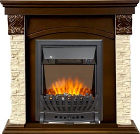 Каминокомплект Dublin STD SFT (Разборный) Темный дуб / Сланец с очагом Royal Flame Aspen Black