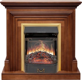 Каминокомплект Bradford Орех с очагом Royal Flame Majestic FX Brass