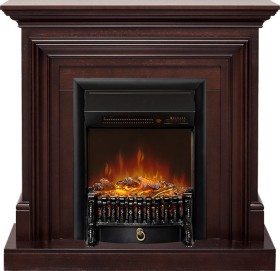 Каминокомплект Bradford Темный дуб с очагом Royal Flame Fobos FXM Black RC